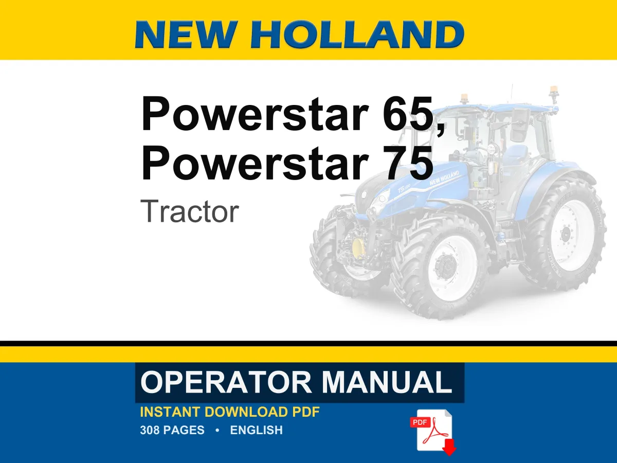 New Holland Powerstar 65, Powerstar 75 Tractor Operator Owners Operation Manual | Instant PDF Download cover