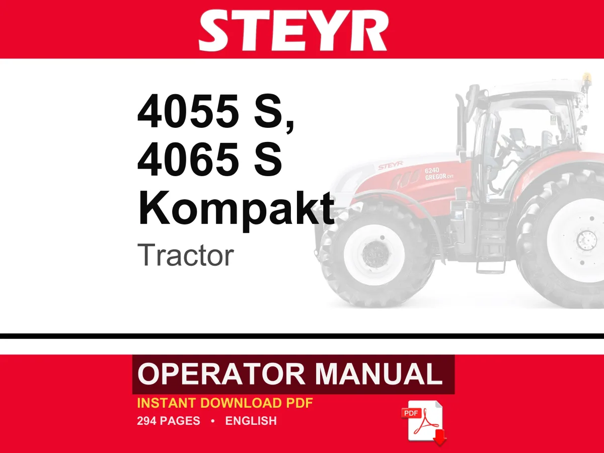 Steyr 4055 S, 4065 S Kompakt Tractor Operator Owners Operation Manual | Instant PDF Download cover