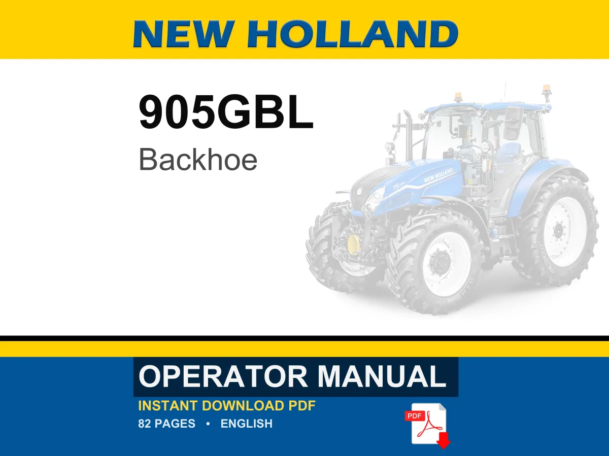 New Holland 905GBL Backhoe Operator Owners Operation Manual | Instant PDF Download