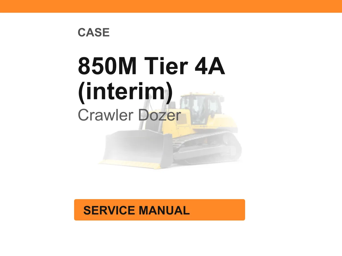 Case Construction 850M Tier 4A (interim) Crawler Dozer Service Manual PDF cover