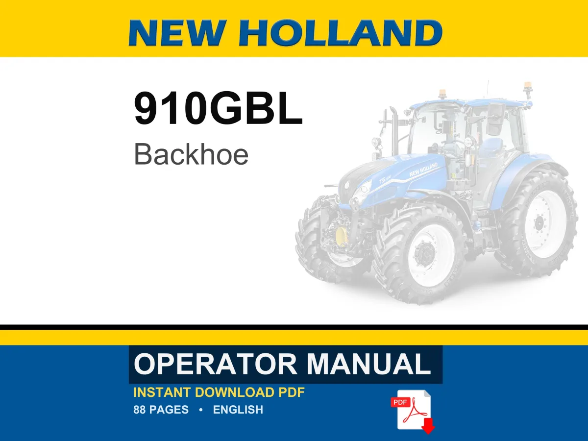 New Holland 910GBL Backhoe Operator Owners Operation Manual | Instant PDF Download cover