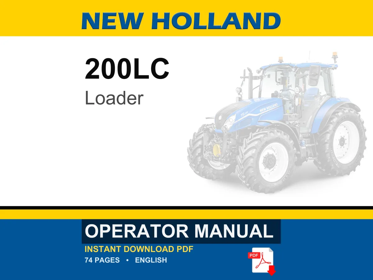 New Holland 200LC Loader Operator Owners Operation Manual | Instant PDF Download cover