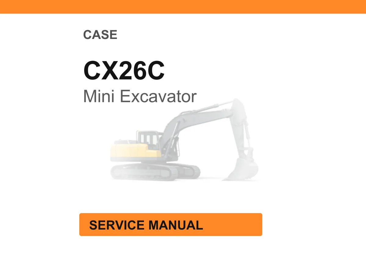 Case Construction CX26C Mini Excavator Service Manual PDF Download cover