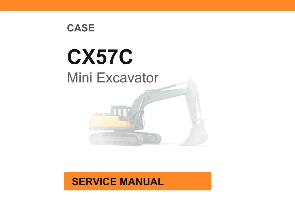 Case Construction CX57C Mini Excavator Service Manual PDF cover