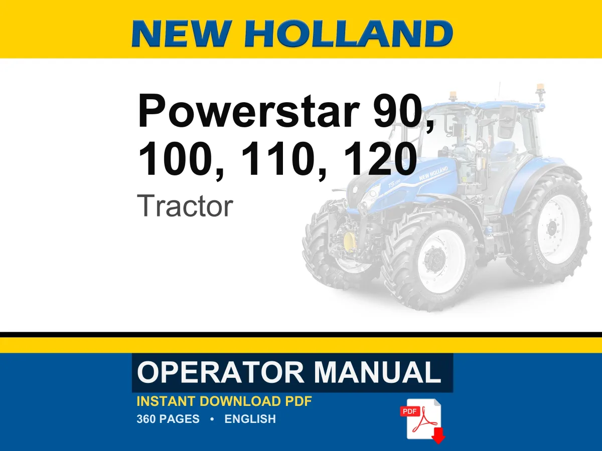 New Holland Powerstar 90, 100, 110, 120 Tractor Operator Owners Operation Manual | Instant PDF Download cover