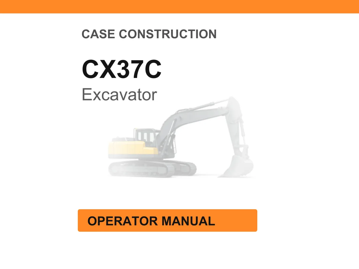 Case Construction CX37C Mini Excavator Operator Manual cover