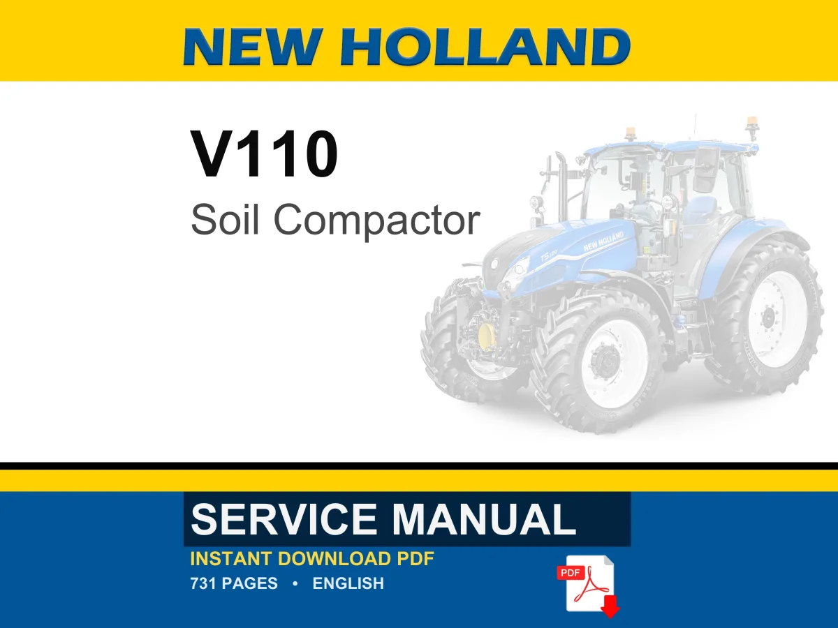 New Holland V110 Soil Compactor Service Repair Workshop Manual V110 | Instant PDF Download