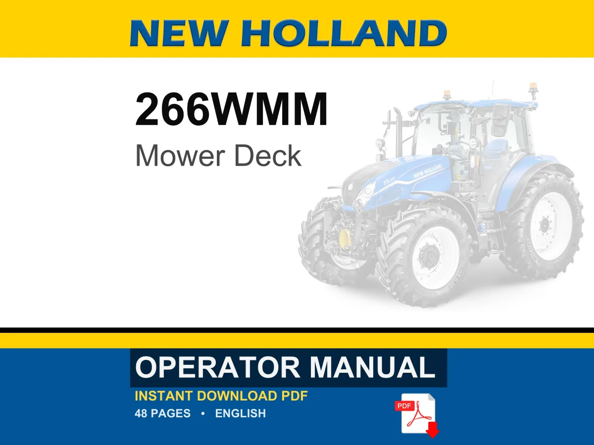 New Holland 266WMM Mower Deck Operator Owners Operation Manual Mower Deck Operator Manual | Instant PDF Download cover