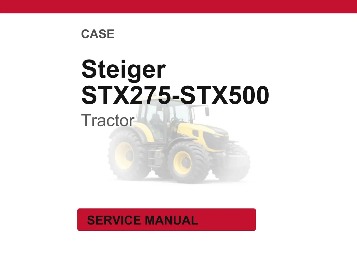 Case Stx275, Stx325, Stx375, Stx425, Stx450, Stx500 Tractors Service Manual PDF | Workshop Repair | Instant Download cover