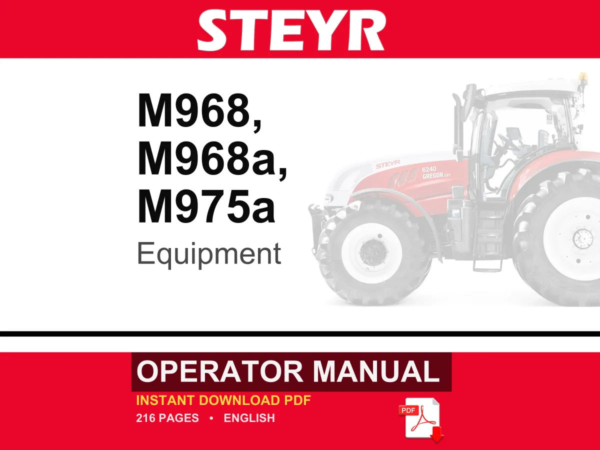 Steyr M968, M968a, M975a Equipment Operator Owners Operation Manual | Instant PDF Download cover