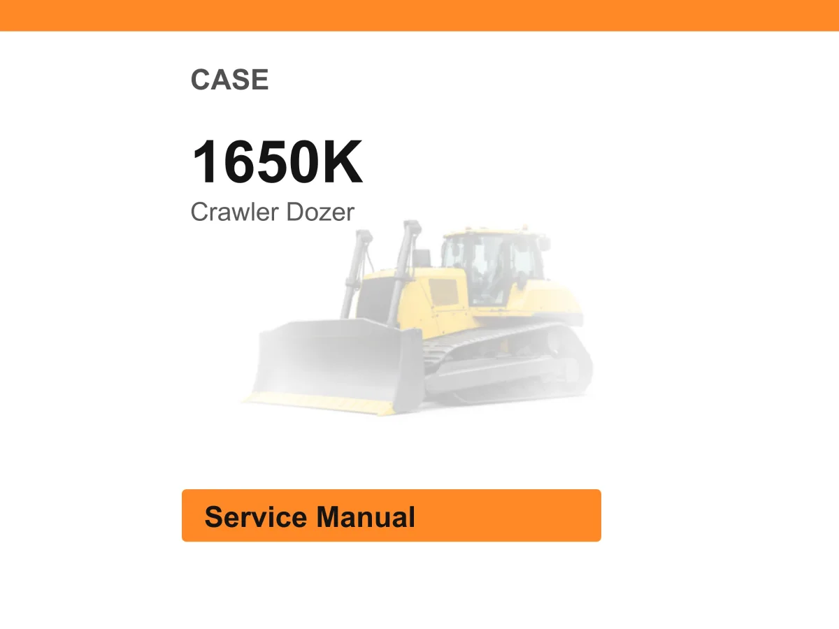 Case 1650K Crawler Dozer Service Manual PDF | Workshop Repair | Instant Download cover