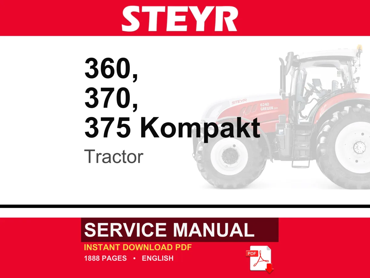 Steyr 360, 370, 375 Kompakt Tractor Service Repair Workshop Manual | Instant PDF Download cover