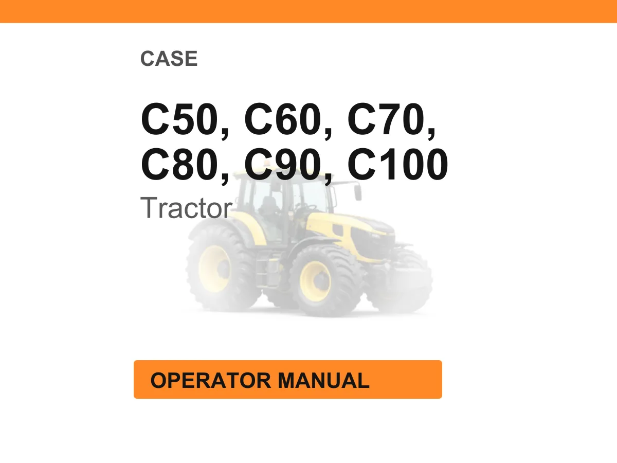 Case C Series Compact Tractors Operator Manual cover