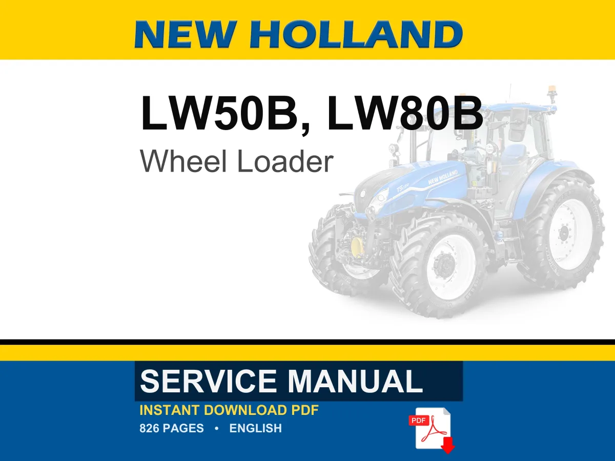 New Holland Lw50b, LW80B Wheel Loader Service Repair Workshop Manual PDF | Instant PDF Download cover