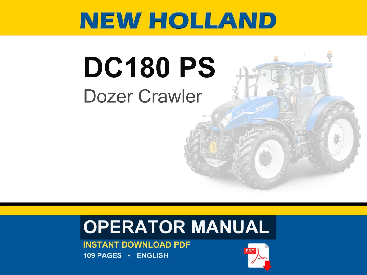 New Holland DC180 PS Dozer Crawler Operator Owners Operation Manual | Instant PDF Download
