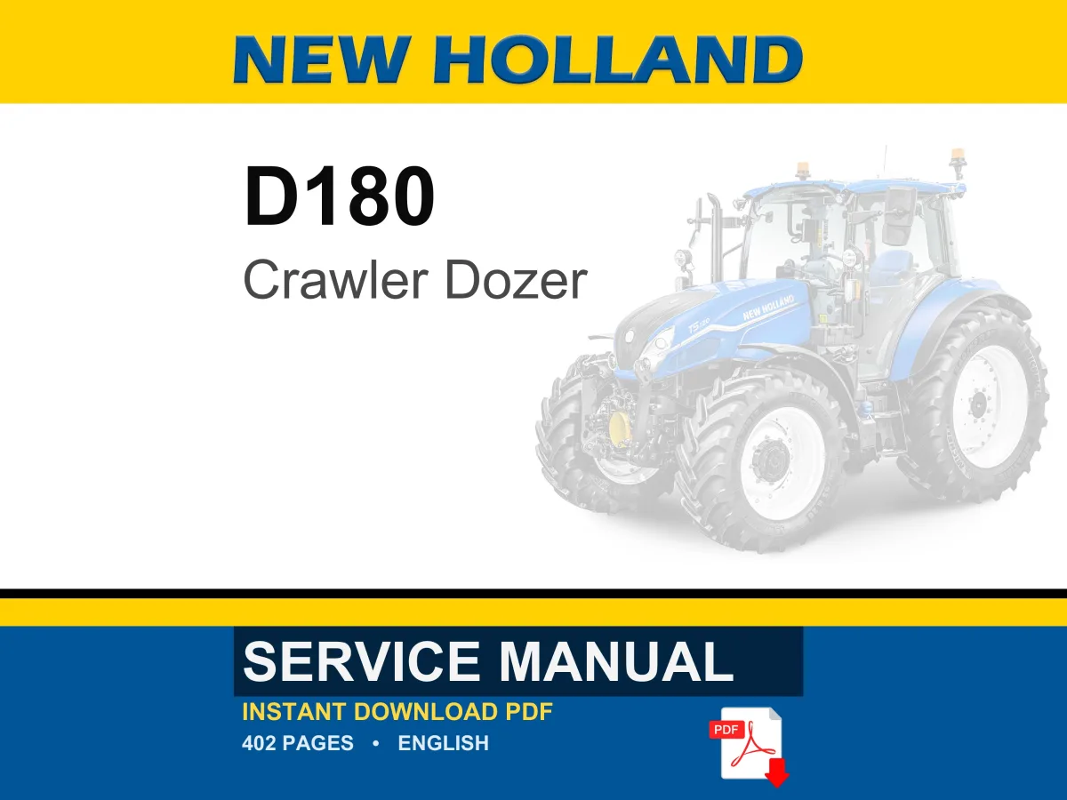 New Holland D180 Crawler Dozer Service Repair Workshop Manual | Instant PDF Download cover