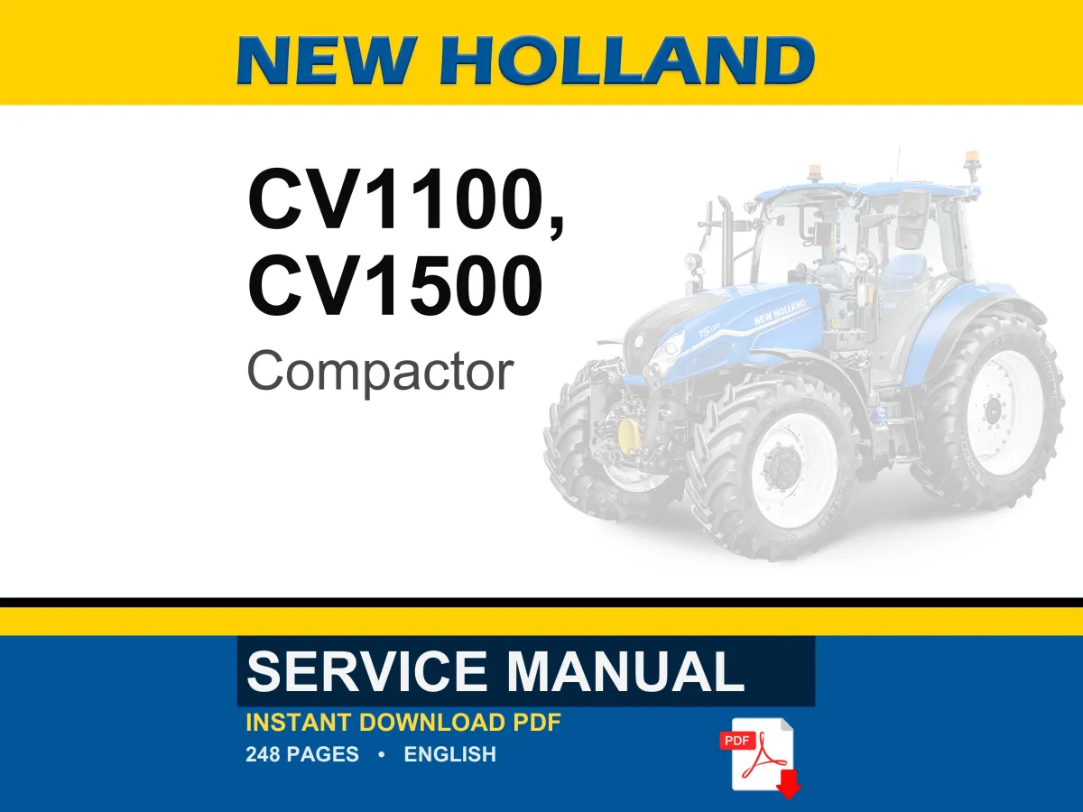 New Holland CV1100, CV1500 Compactors Service Repair Workshop Manual Construction | Instant PDF Download
