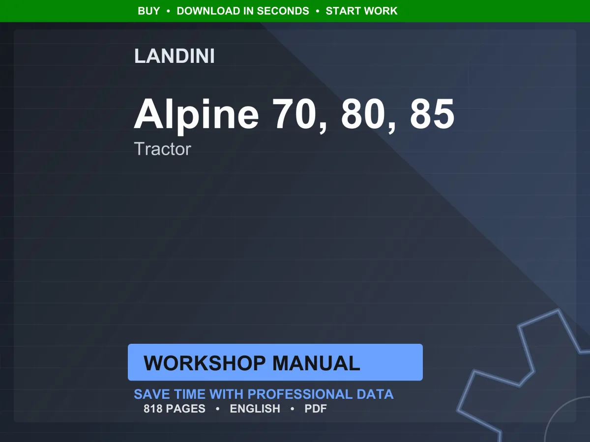 Landini Alpine 70-80-85 Tractor Workshop Manual PDF - Yanmar Tier 3