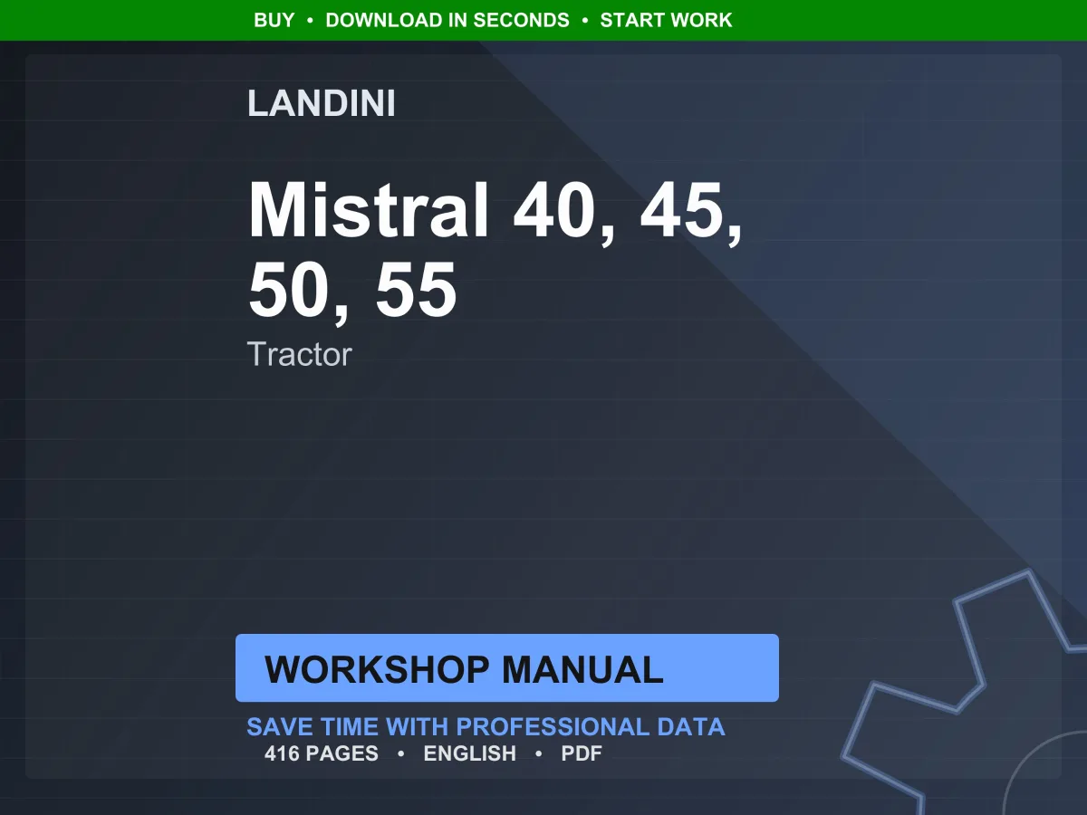 Landini Mistral 40-45-50-55 Tractor Workshop Manual PDF - Yanmar Tier 3