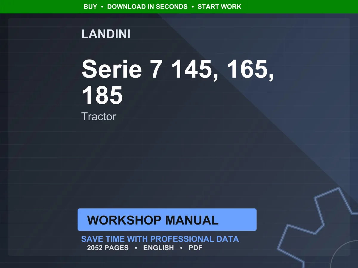Landini Serie 7 145-165-185 Tractor Workshop Manual PDF - Iveco Tier 3