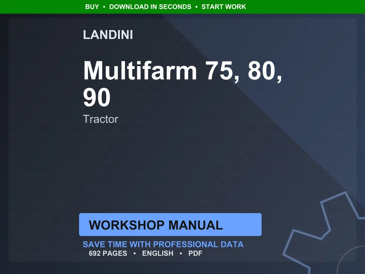 Landini Multifarm 75-80-90 Tractor Workshop Manual PDF - Perkins T2