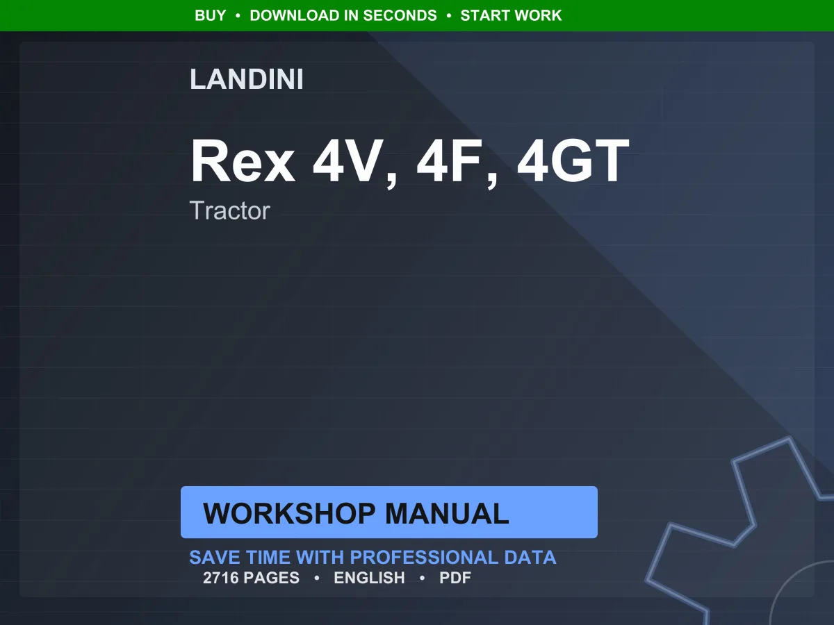 Landini Rex 4V-4F-4GT V-F-GT Tractor Workshop Manual PDF - Deutz