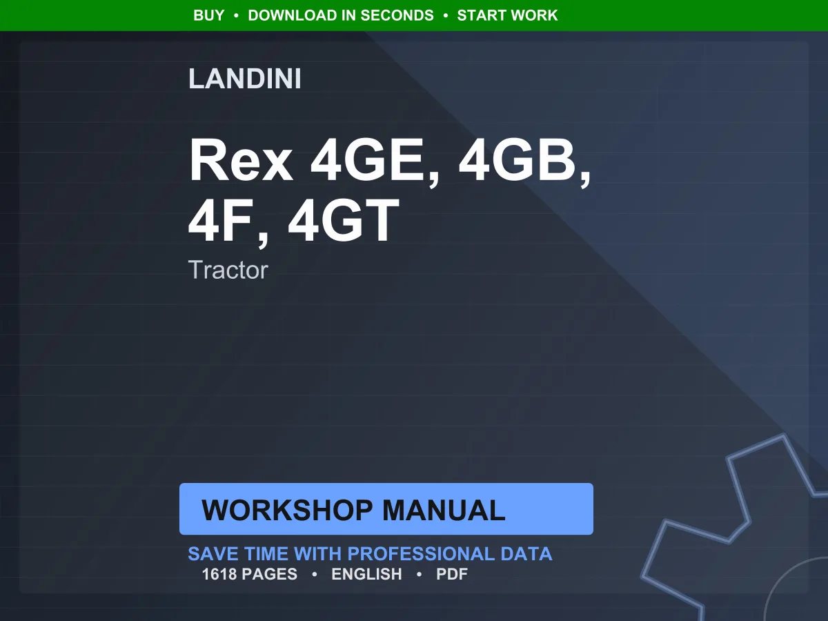 Landini Rex 4GE-4GB-4F-4GT Tractor Workshop Manual PDF - Deutz