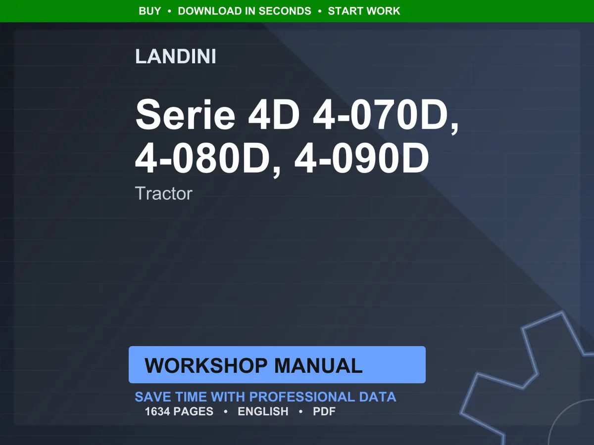 Landini Serie 4D 4-070D, 4-080D, 4-090D Tractor Workshop Manual PDF - Deutz