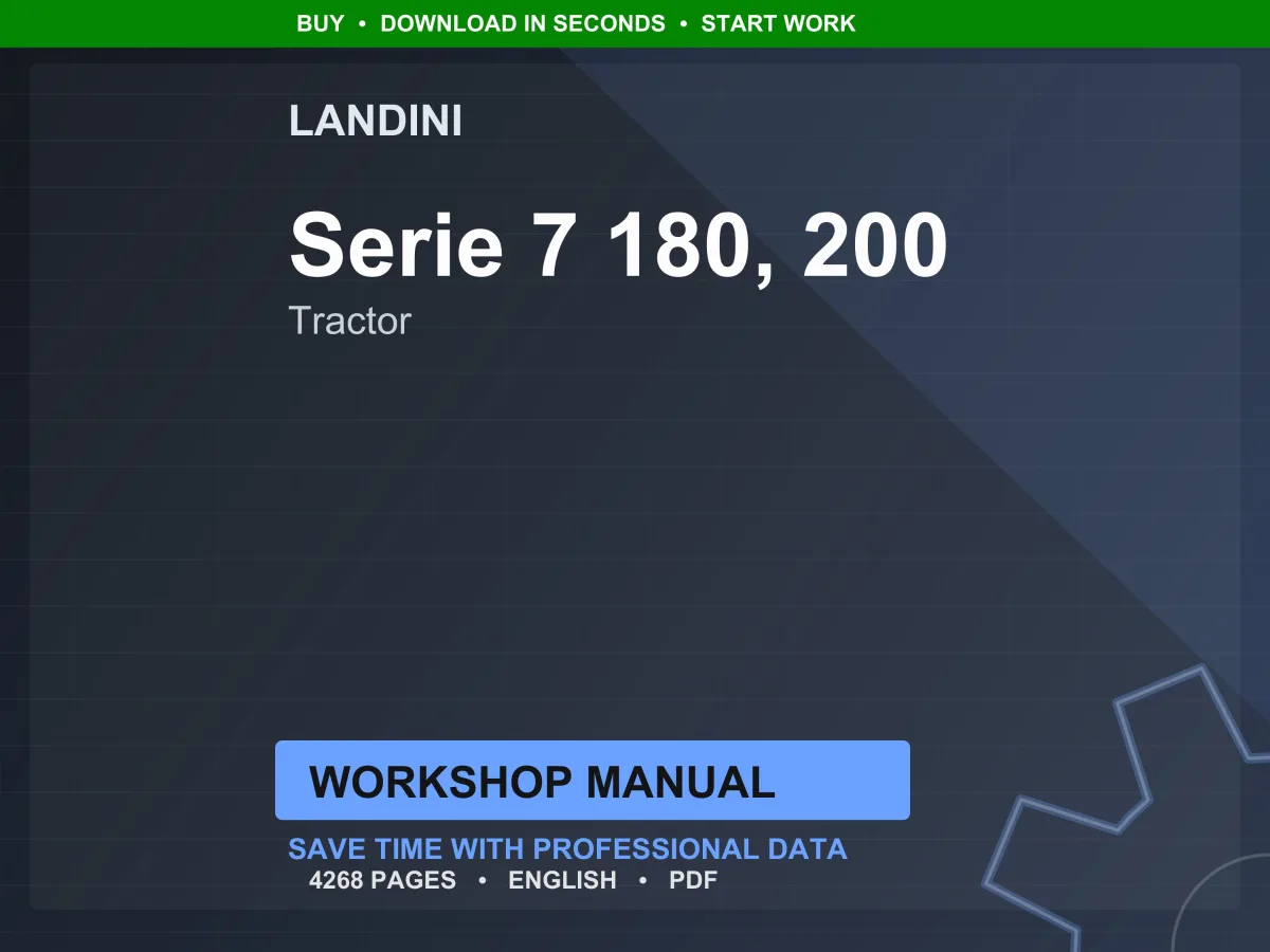 Landini Serie 7 180-200 Tractor Workshop Manual PDF - FPT T4F