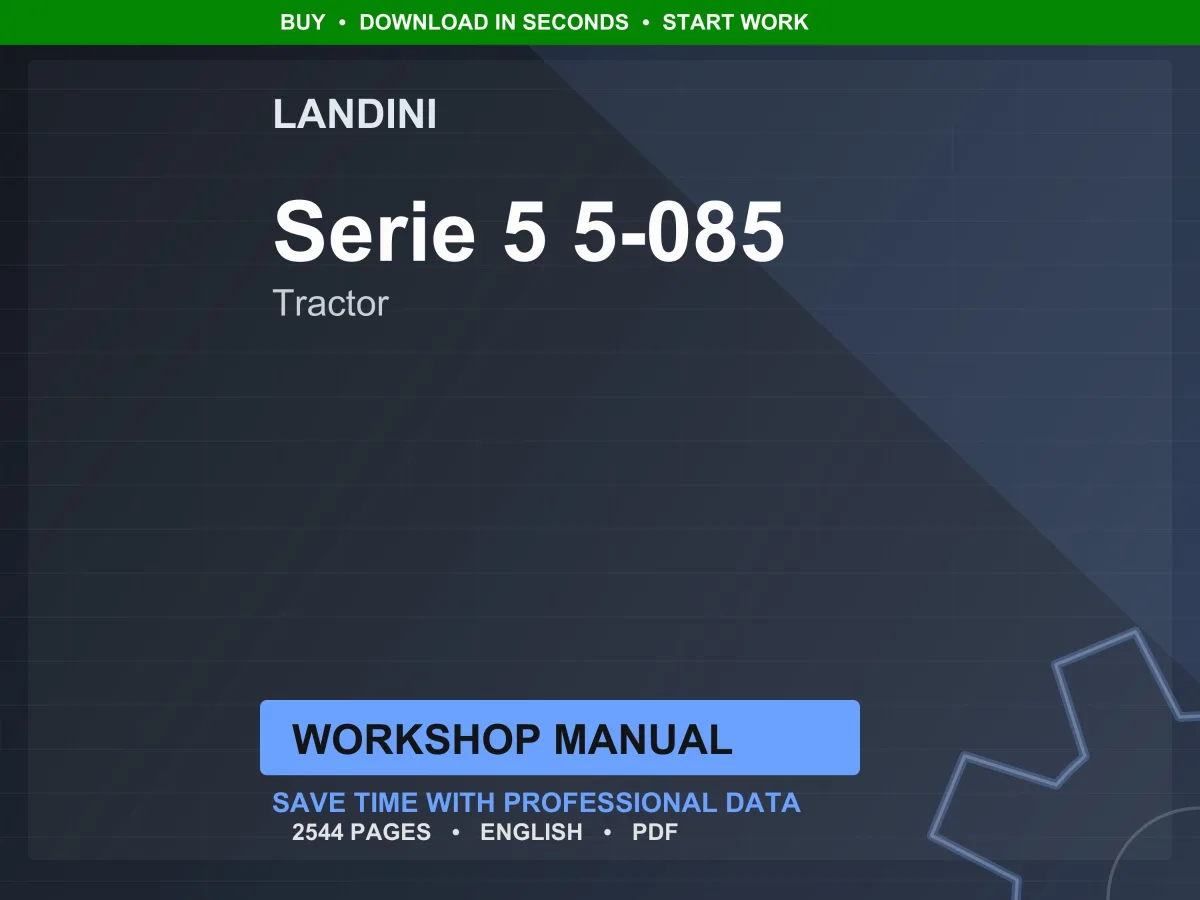 Landini Serie 5 085 Tractor Workshop Manual PDF - Stage V