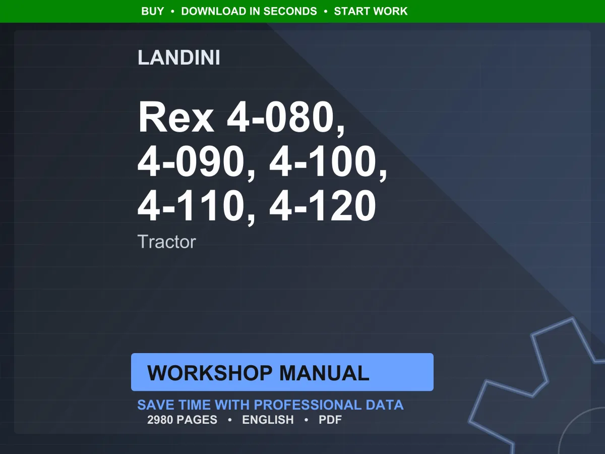 Landini Rex 080-090-100-110-120-4-080-4 Tractor Workshop Manual PDF - Stage V