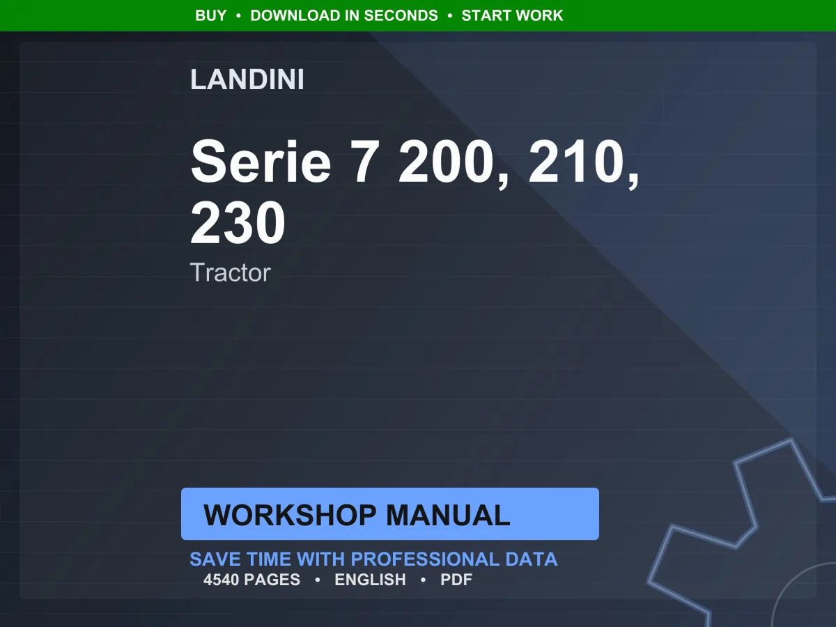 Landini Serie 7 200-210-230 Tractor Workshop Manual PDF - Stage V