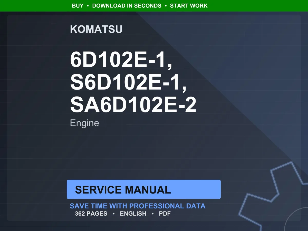 Komatsu 6D102E S6D102E SA6D102E Series Diesel Engine Service Manual Repair Workshop PDF Download