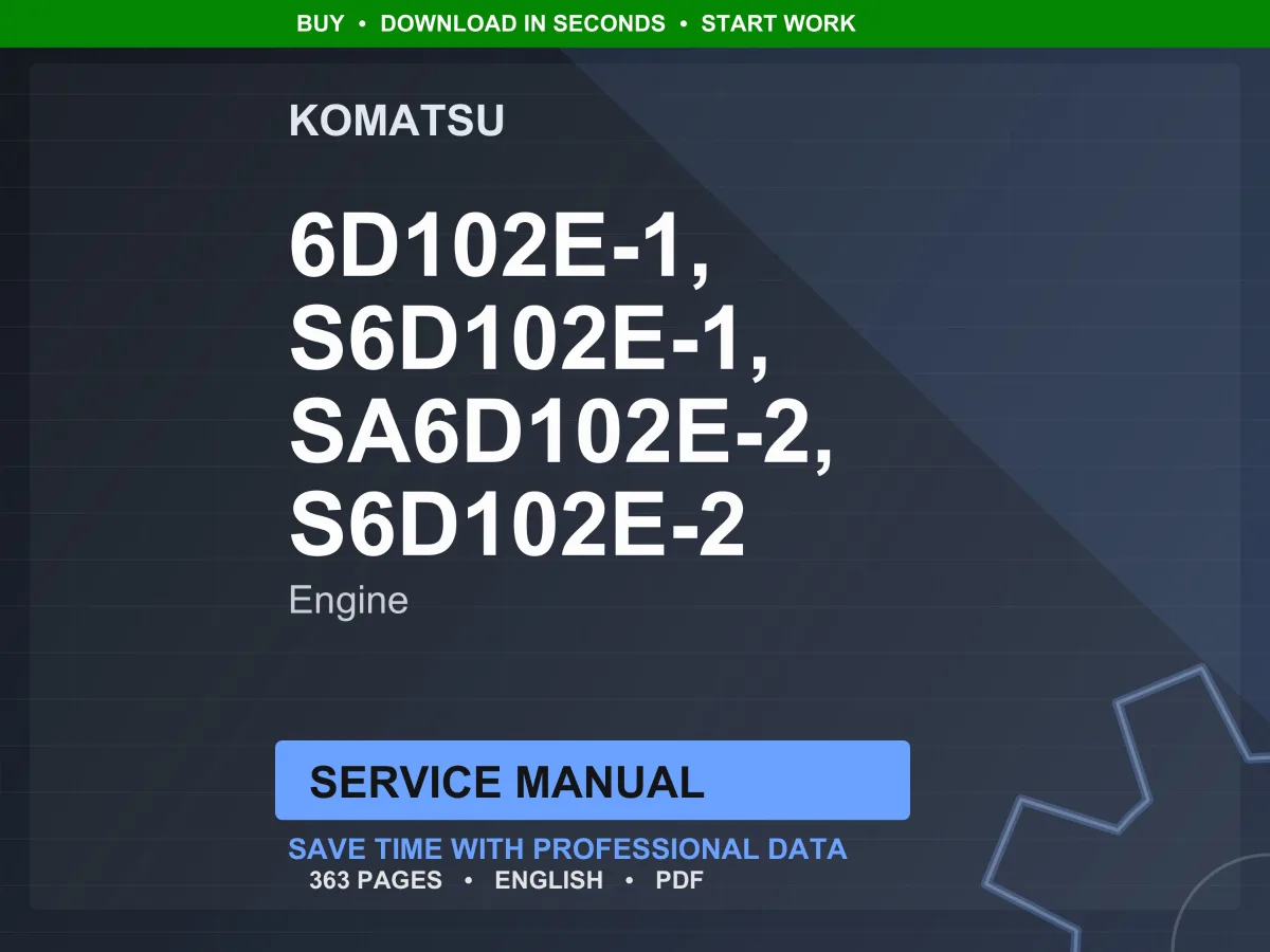 Komatsu 6D102E S6D102E SA6D102E Series Diesel Engine Service Manual Repair Workshop PDF Download