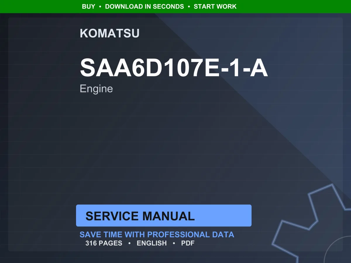 Komatsu SAA6D107E-1-A Diesel Engine Service Manual Repair Workshop PDF Download