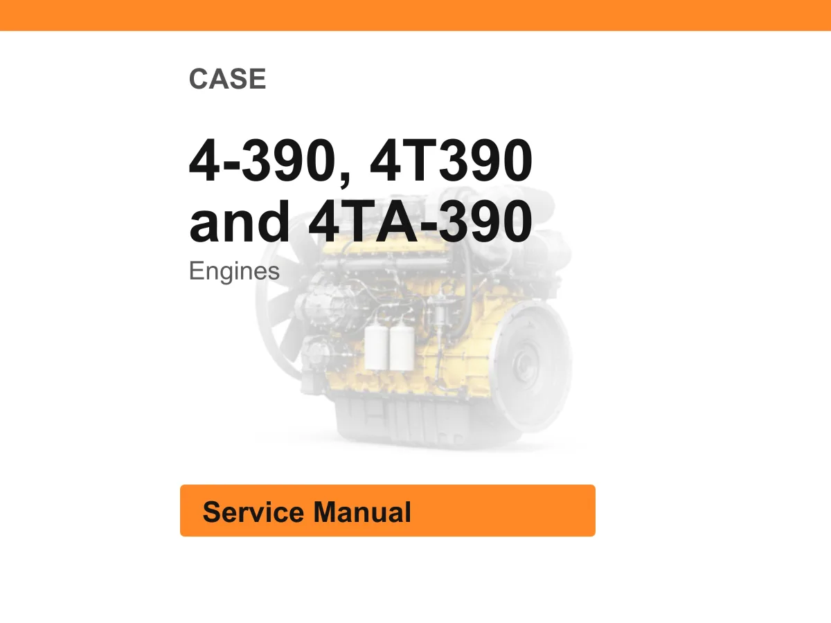 Case 4-390, 4T390 And 4Ta-390 Engines Service Manual PDF | Workshop Repair | Instant Download cover