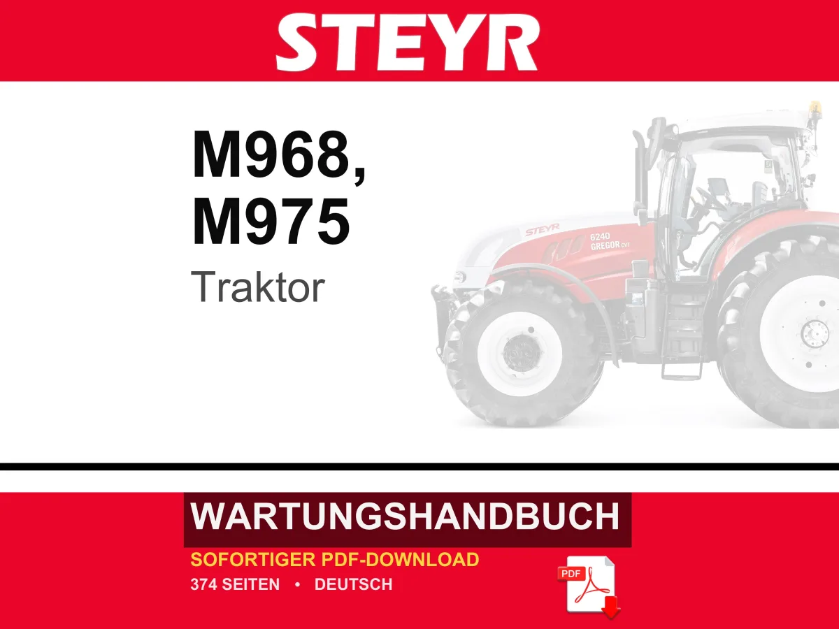 Steyr M968, M975 Traktoren Wartungshandbuch Reparatur Werkstatthandbuch | PDF-Download