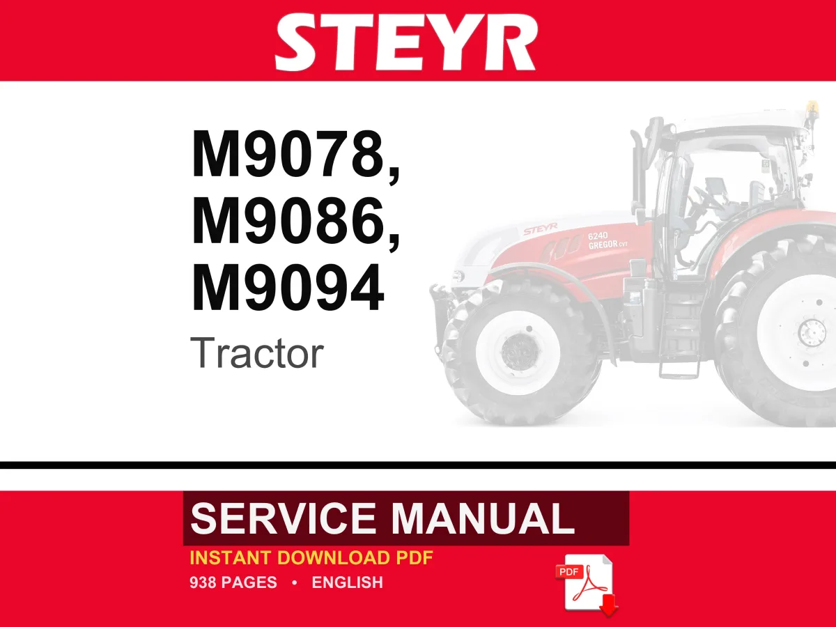 Steyr M9078, M9086, M9094 Tractor Service Repair Workshop Manual | Instant PDF Download cover