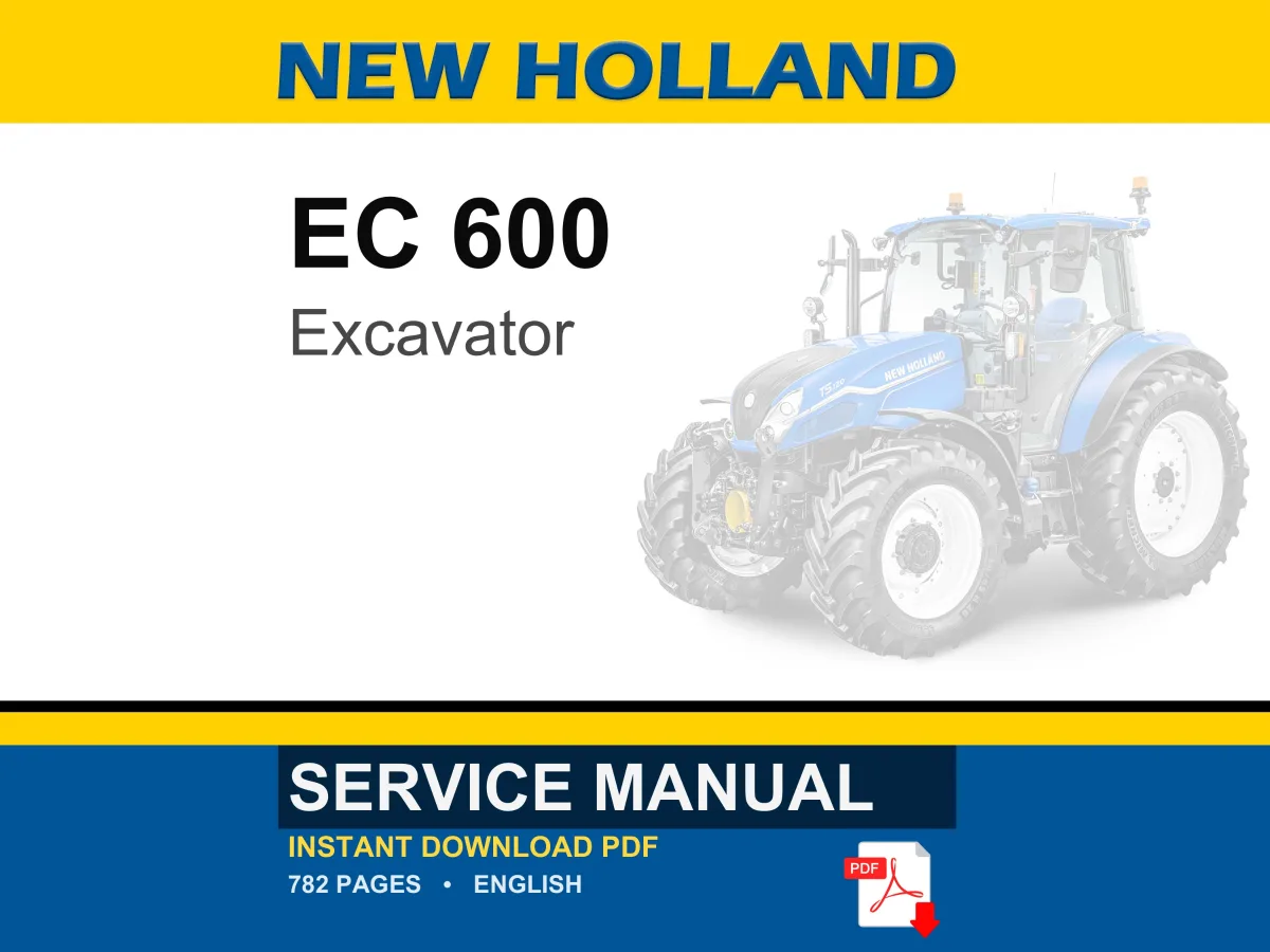 New Holland EC 600 Excavator Service Repair Workshop Manual | Instant PDF Download cover