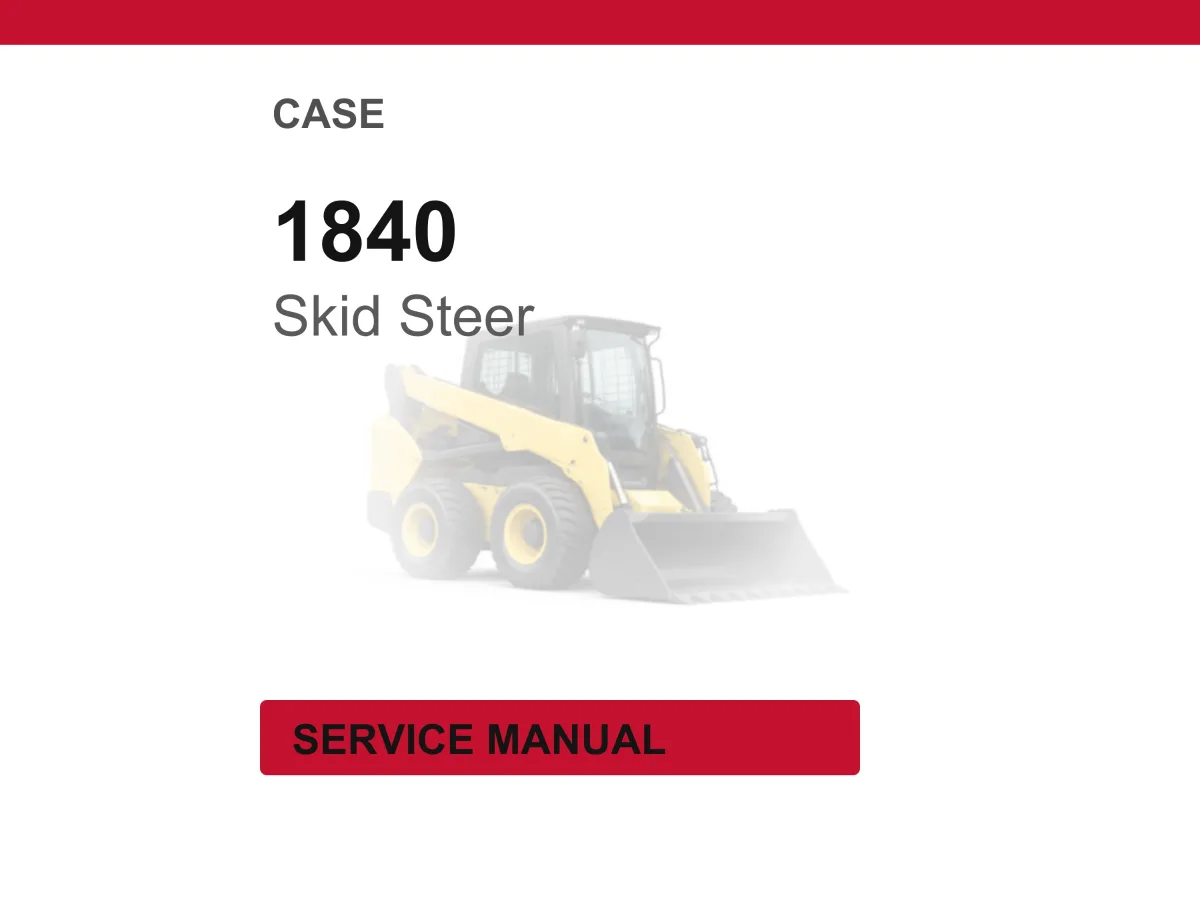 Case 1840 Skid Steer Service Manual PDF | Workshop Repair | Instant Download cover