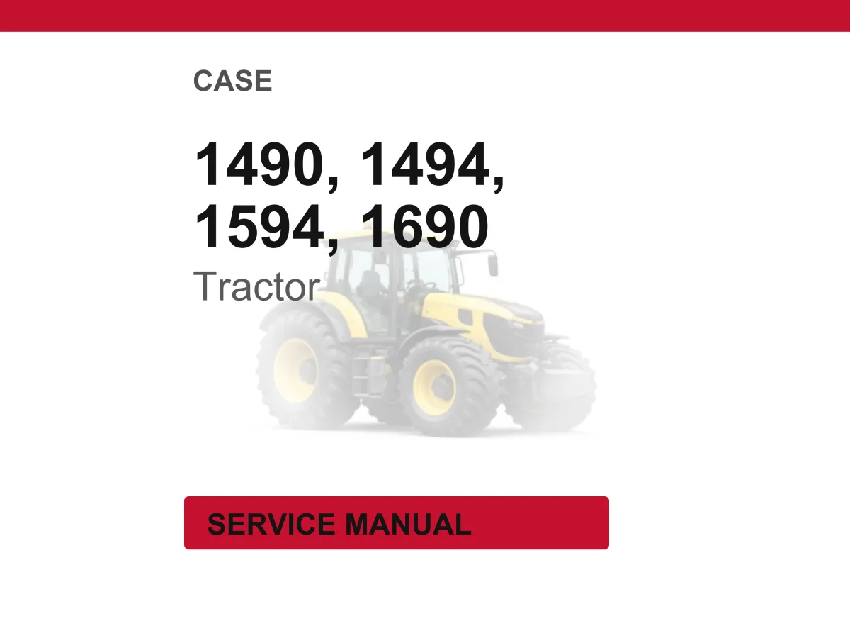 Case 1490, 1494, 1594, 1690 Tractor Service Repair Workshop Manual | Instant PDF Download cover