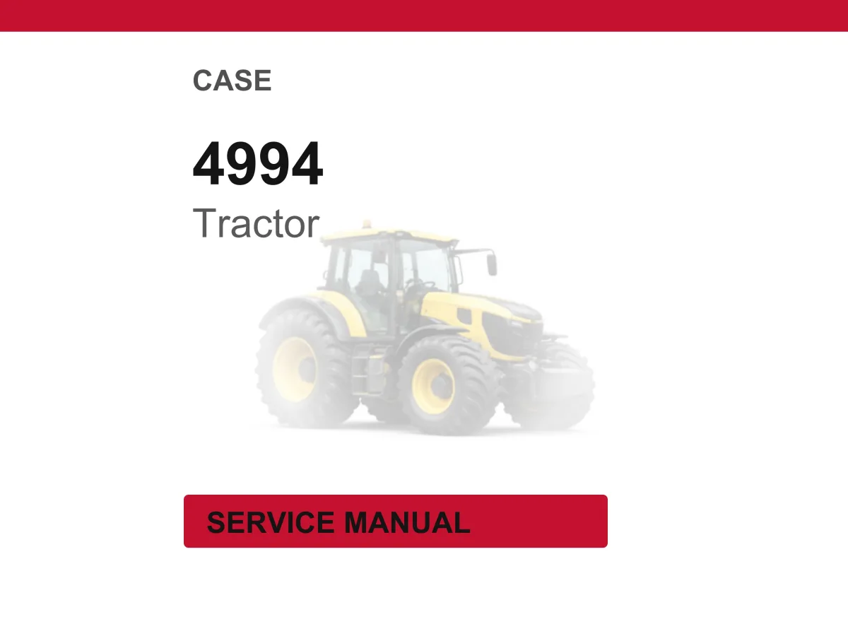Case 4994 Tractor Service Repair Workshop Manual | Instant PDF Download cover