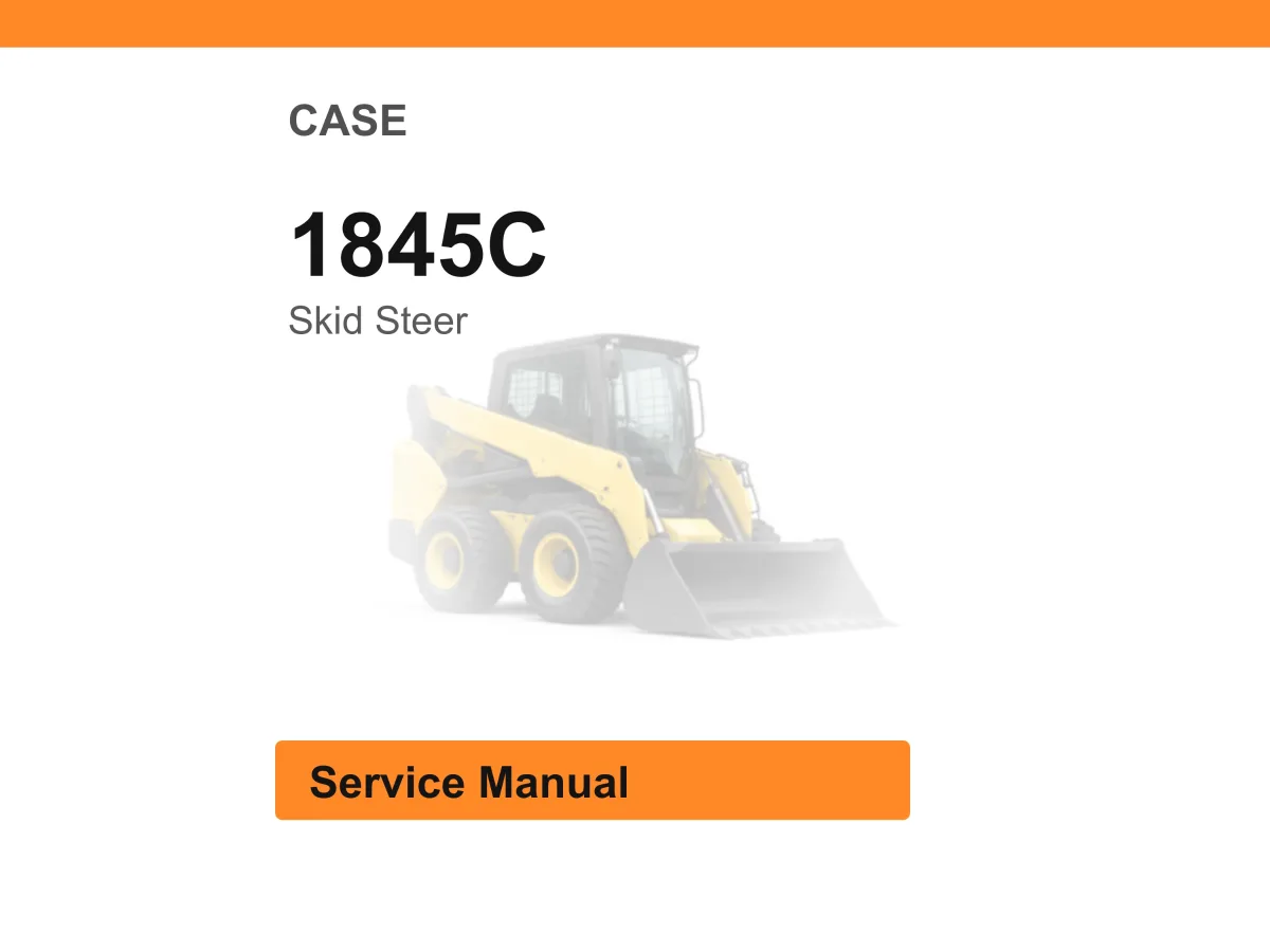 Case 1845C Skid Steer Service Manual PDF | Workshop Repair | Instant Download cover