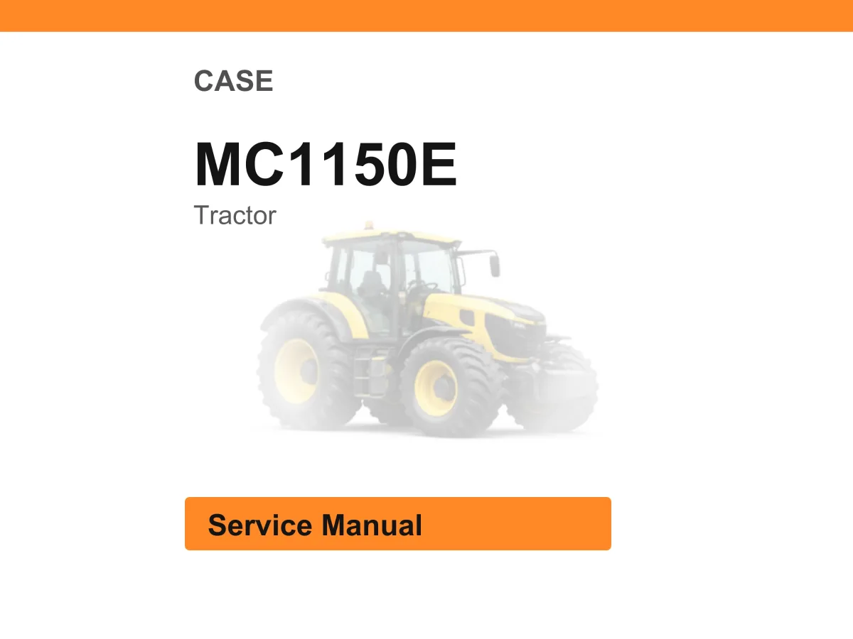 Case Mc1150e Tractor Service Manual PDF | Workshop Repair | Instant Download cover