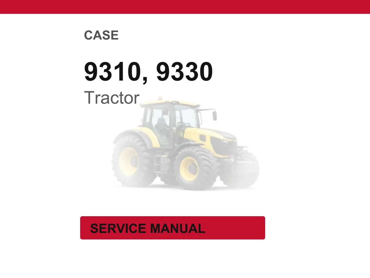 Case 9310, 9330 Tractors Service Manual PDF | Workshop Repair | Instant Download cover