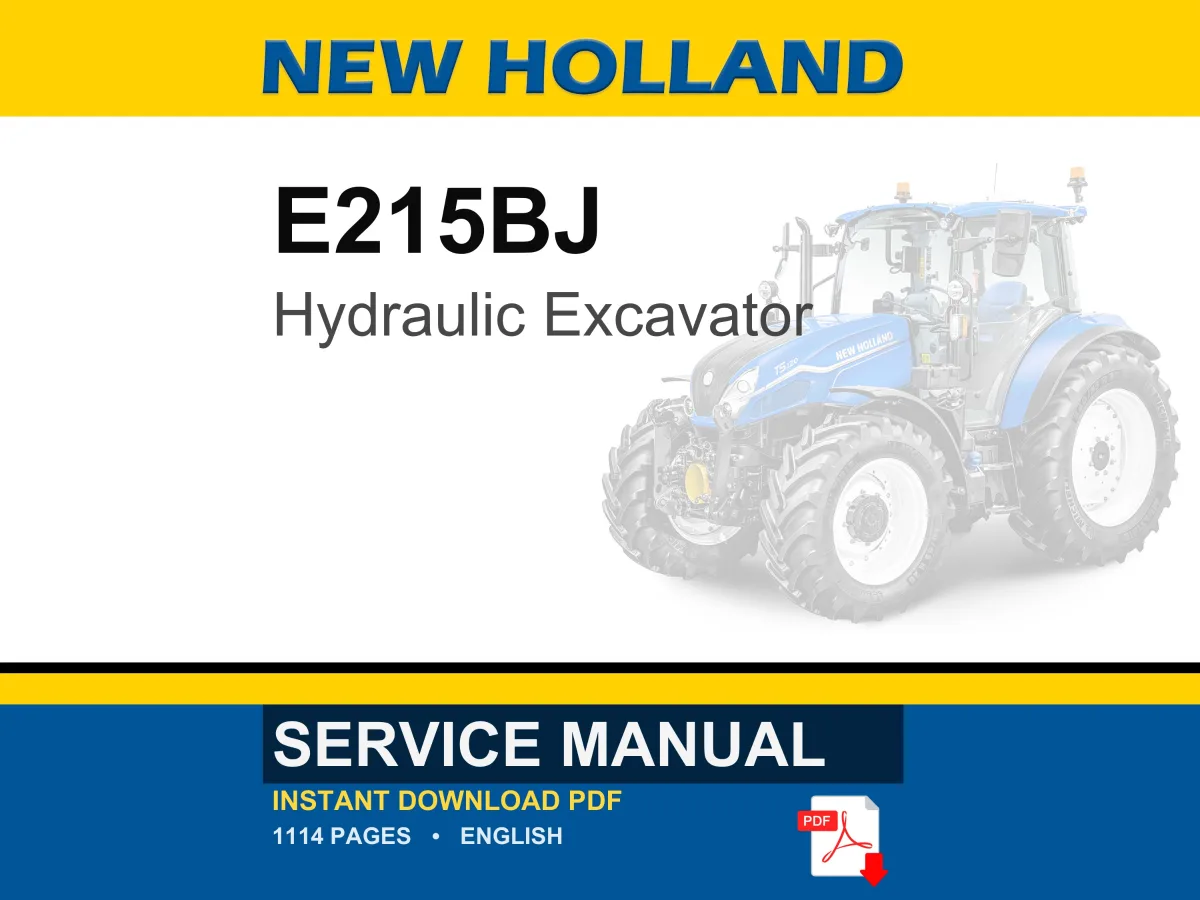 New Holland E215BJ Hydraulic Excavator Service Repair Workshop Manual | Instant PDF Download cover