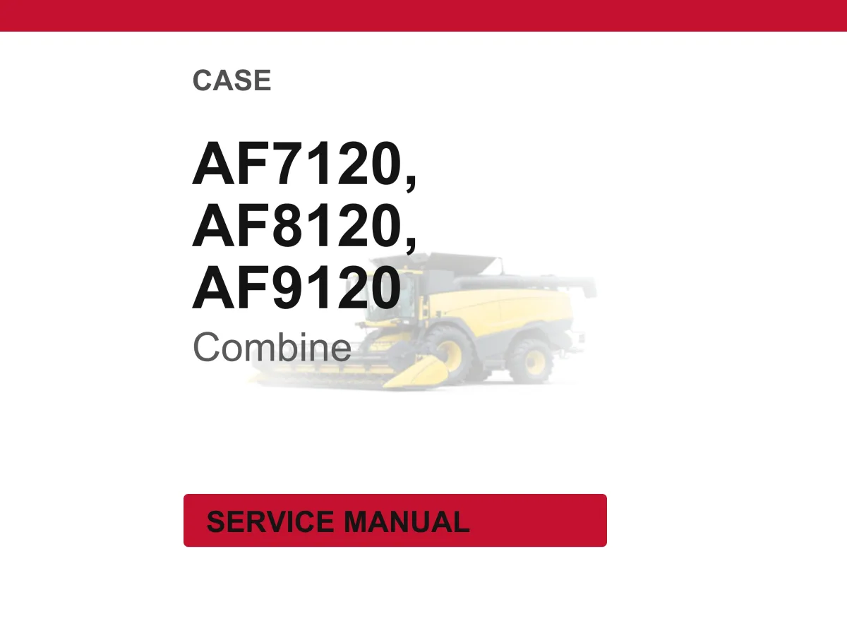 Case Af7120, AF8120, AF9120 Combines Service Repair Workshop Manual | Instant PDF Download cover