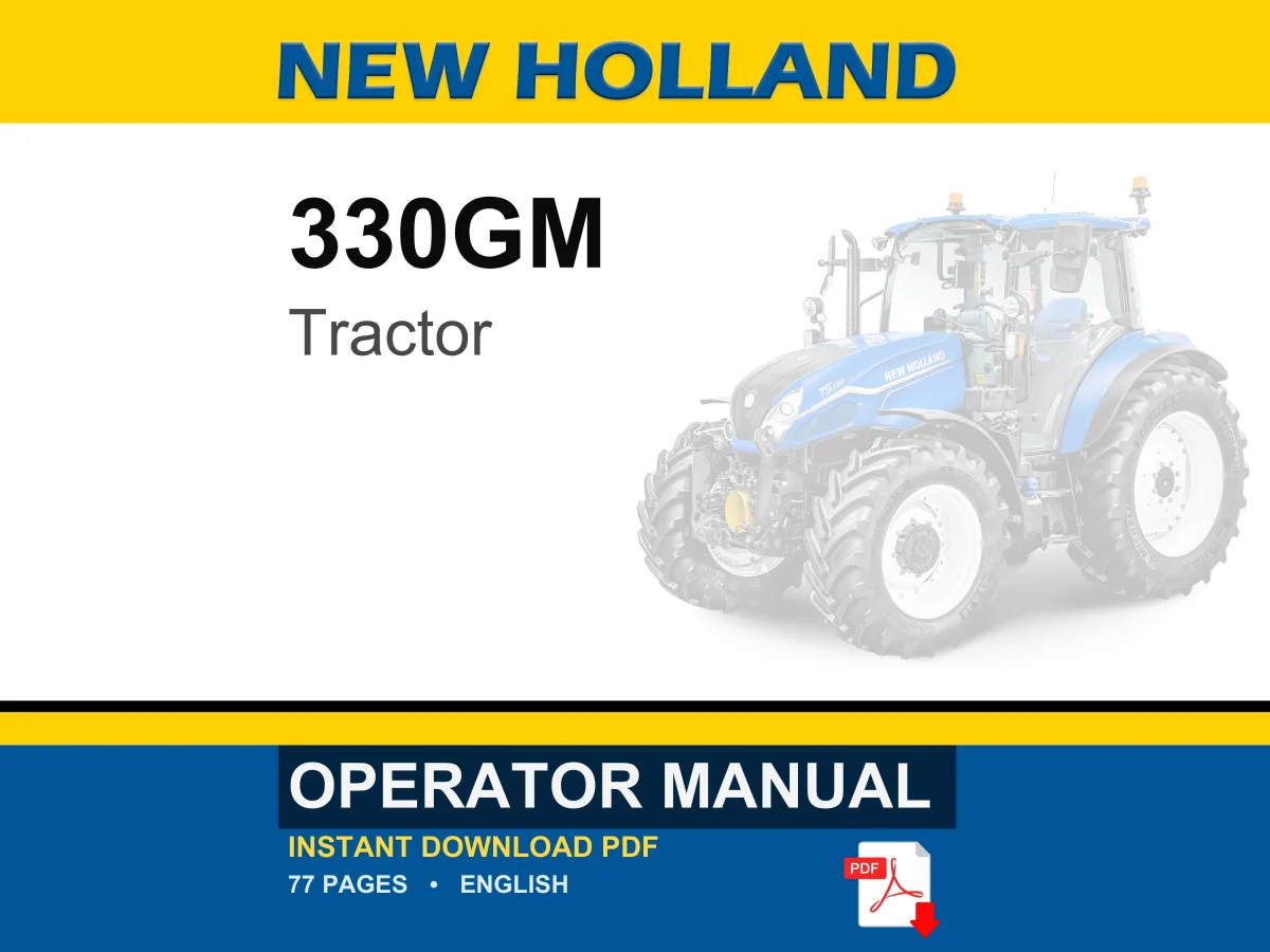 New Holland 330GM Tractor Operator Owners Operation Manual | Instant PDF Download cover