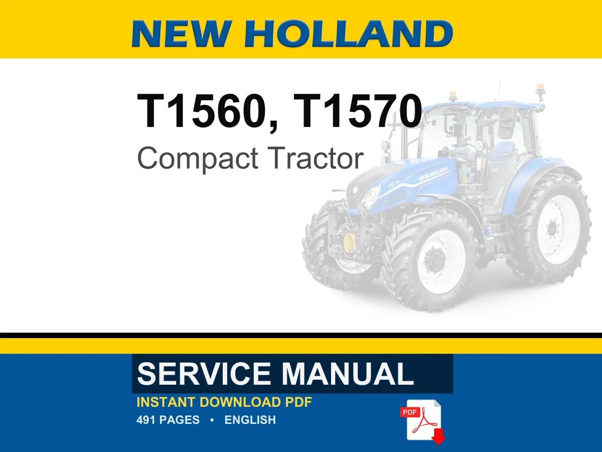 New Holland T1560, T1570 Compact Tractor Service Repair Workshop Manual | Instant PDF Download cover