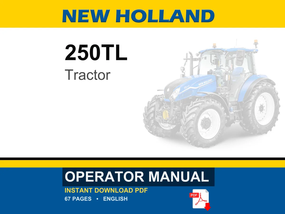 New Holland 250TL Tractor Operator Owners Operation Manual | Instant PDF Download cover